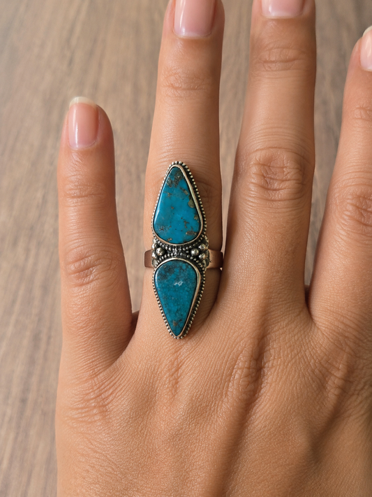 Genuine Turquoise Adjustable Ring