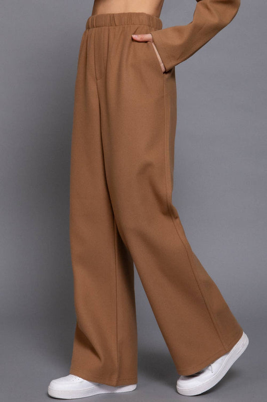 Aspen Soft-Felt Wide Leg Pants