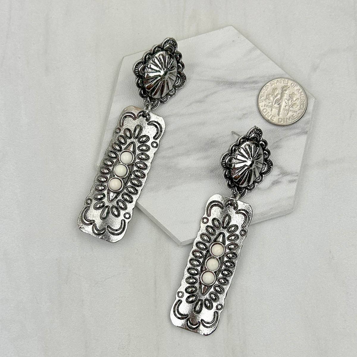 Silver with blue turquoise stone Earrings