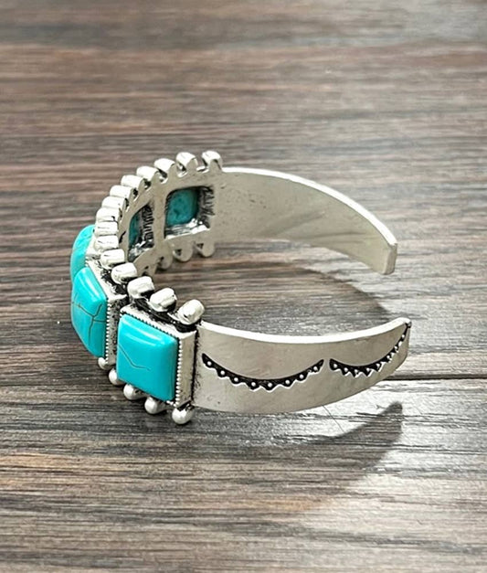 Five Square Turquoise Cuff