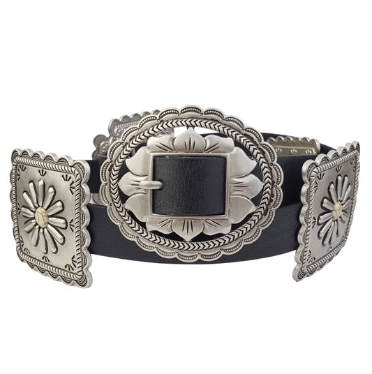 Alt Bone Turq Concho Belt