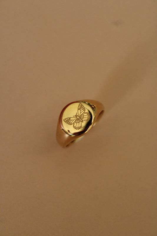Butterfly Signet Ring