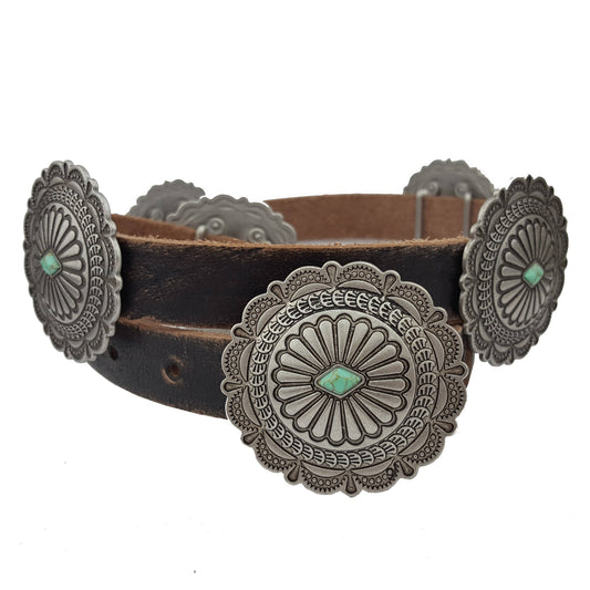 Round Turq Concho Belt