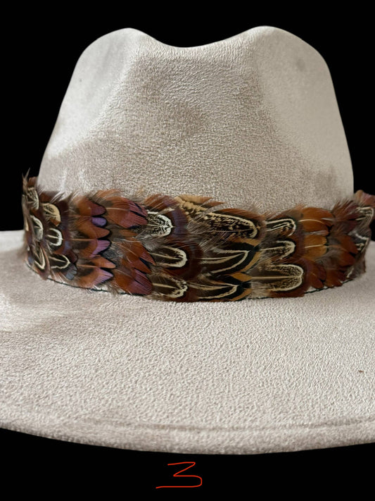 Feather hat band with strap