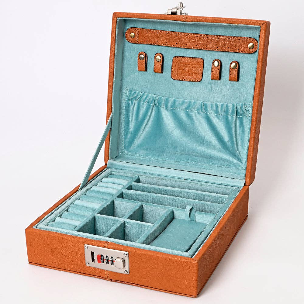 Heritage Locking Leather Jewelry Case