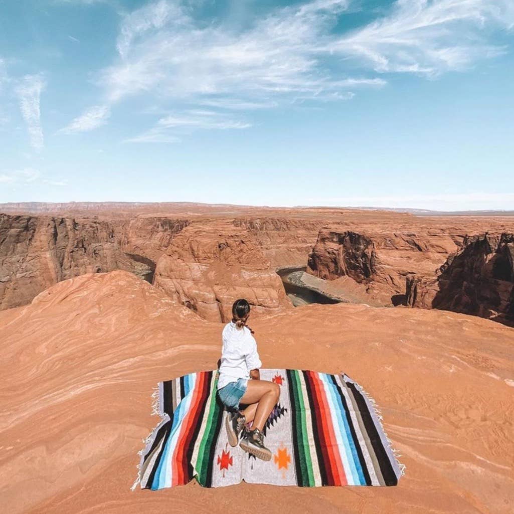 Beige Mexican Diamond Blanket