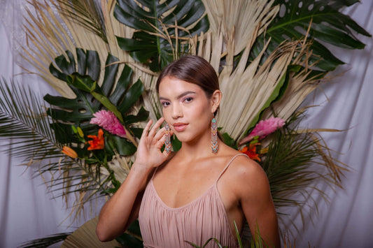 Burnt Sienna Boho Handmade Native Beaded Earrings