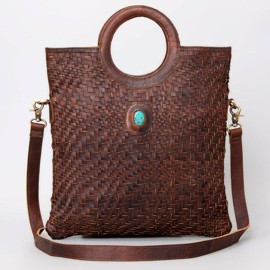 Joyce Handwoven Leather Tote Bag