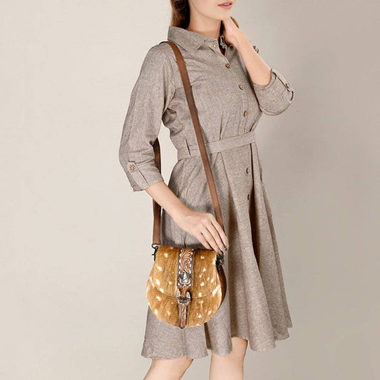 Lainey Hair-on Leather Crossbody Bag