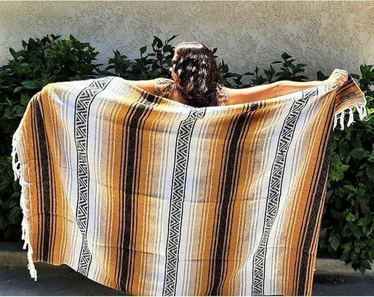 Tan & Gold Mexican Blankets