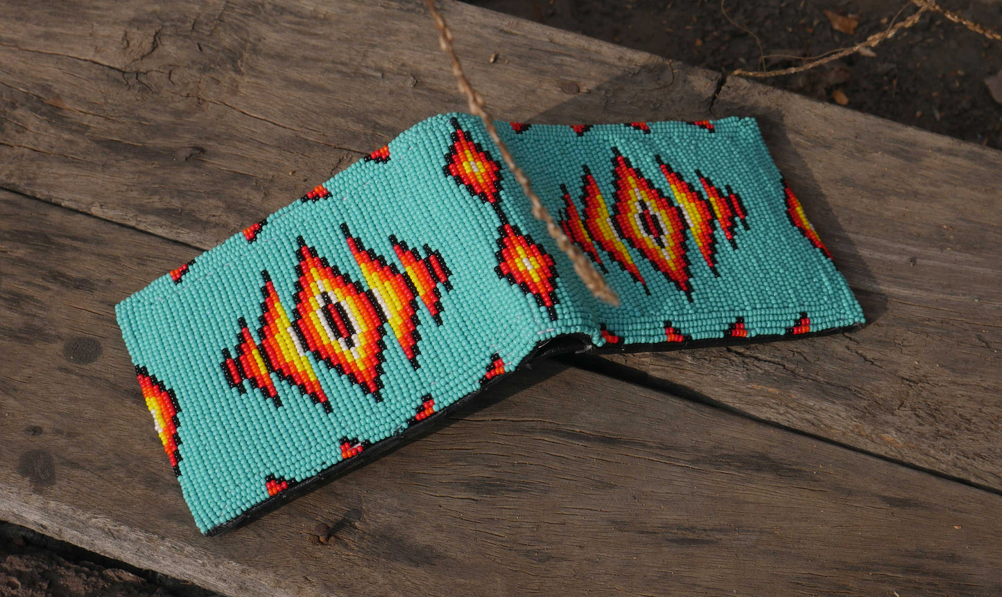 Handmade Beaded Bifold Wallet