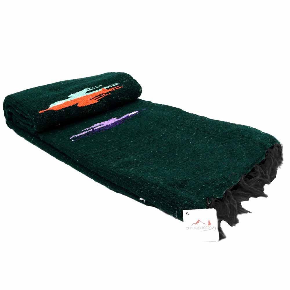 Dark Forest Green Thunderbird Blanket Vintage