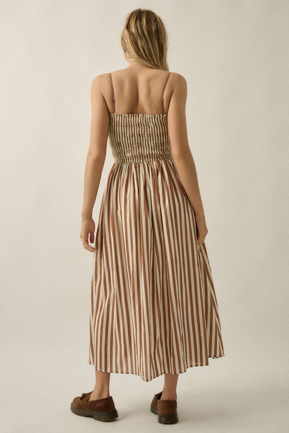 Striped Smocked Pocket Dress
