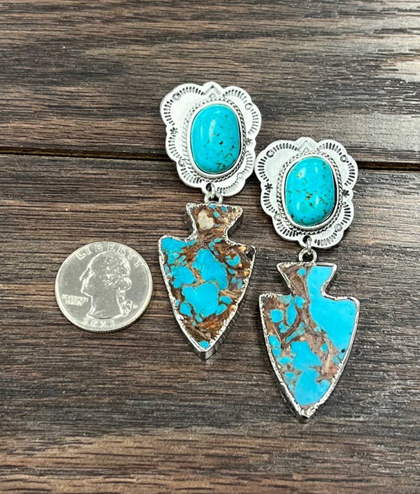 Navajo Arrowhead Gemstone Earrings