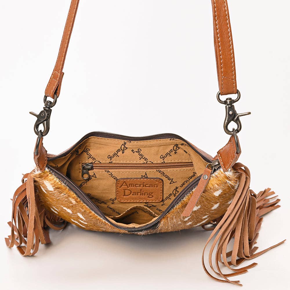 Maisy Cowhide Fringe Hobo Cross-Body Bag