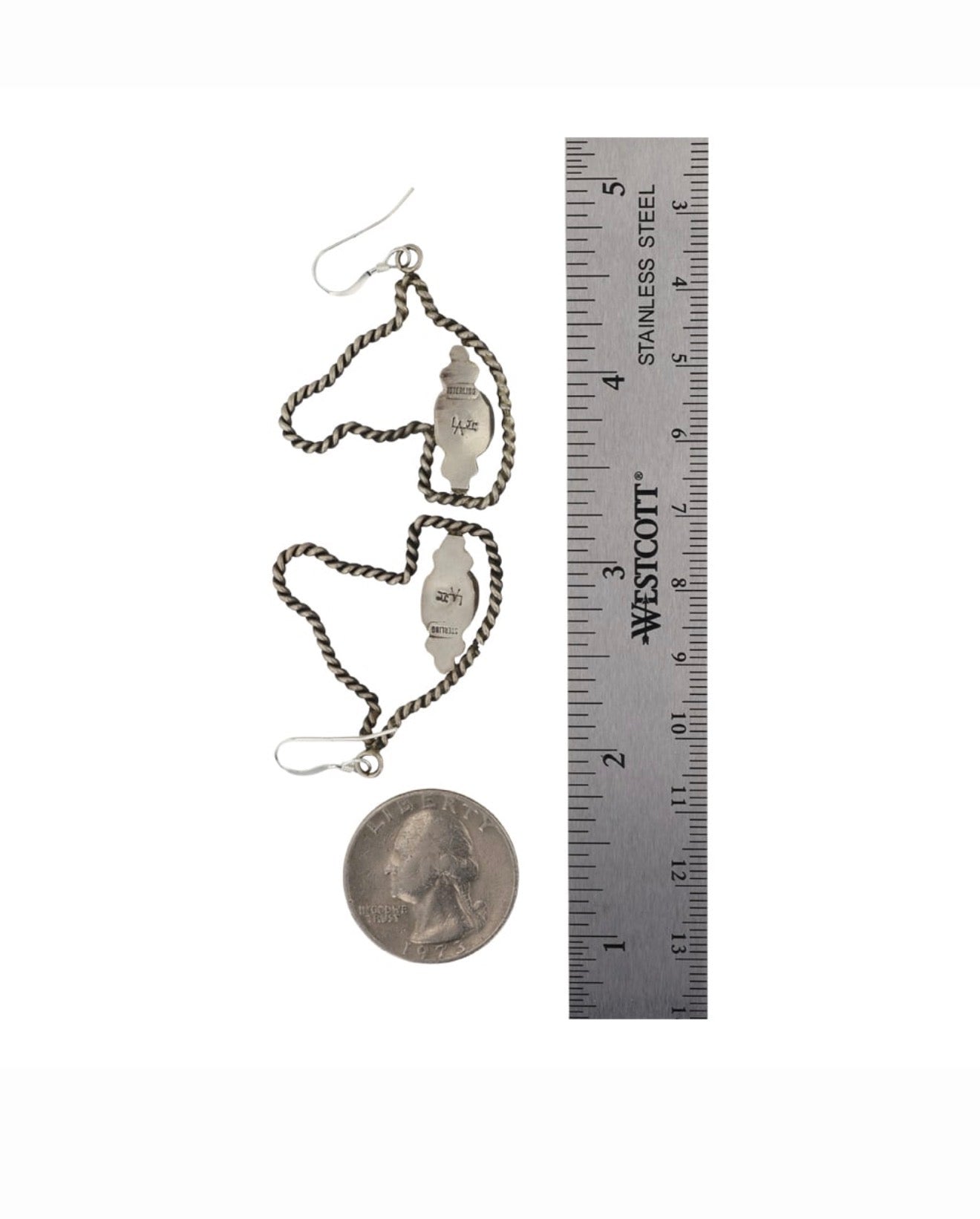 Navajo Compitos Turquoise Horse Earrings | Sterling Silver