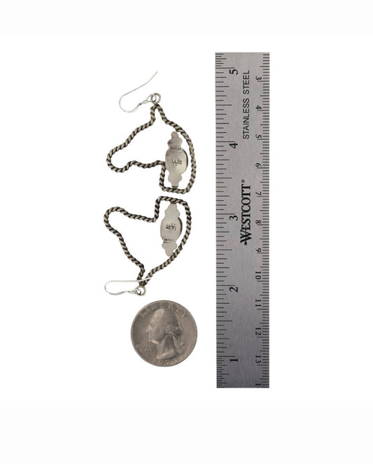 Navajo Compitos Turquoise Horse Earrings