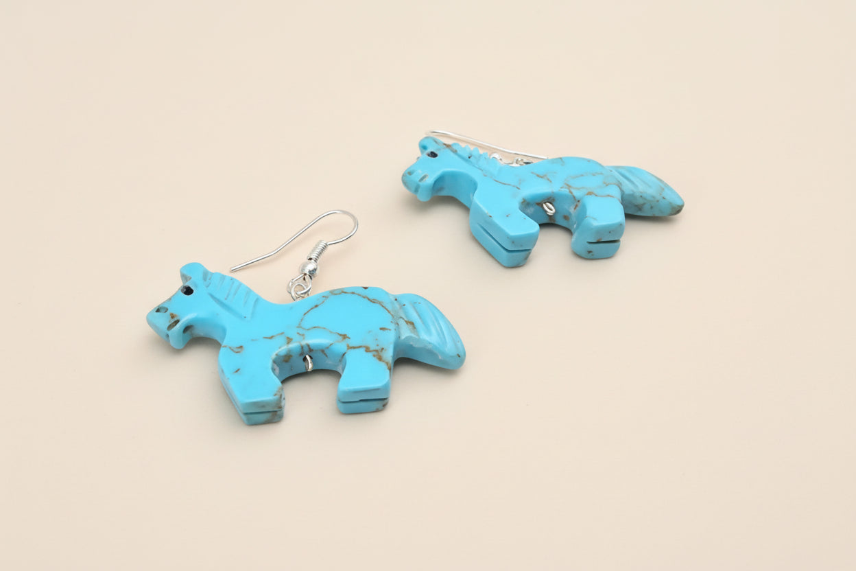 Ben Livingston Navajo Horse Earrings