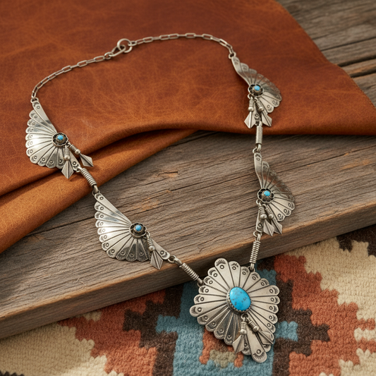 The Blue Blossom Pendant Necklace | by Dennison John (Navajo)