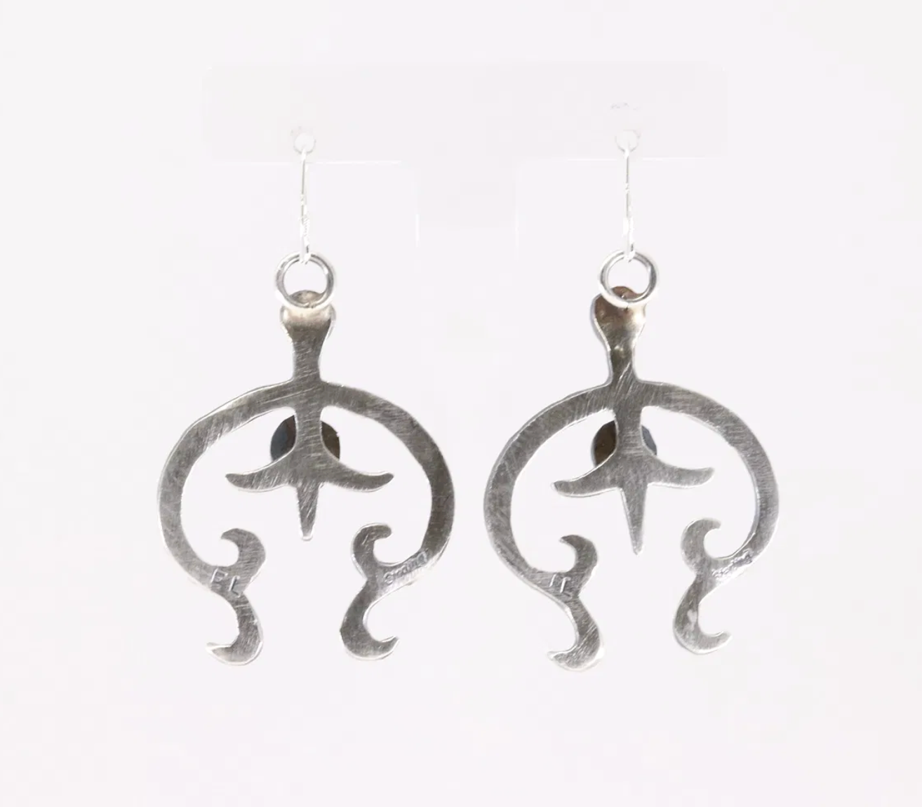 Eva & Linberg Billah Navajo Sterling Silver Turquoise Dangling Earrings