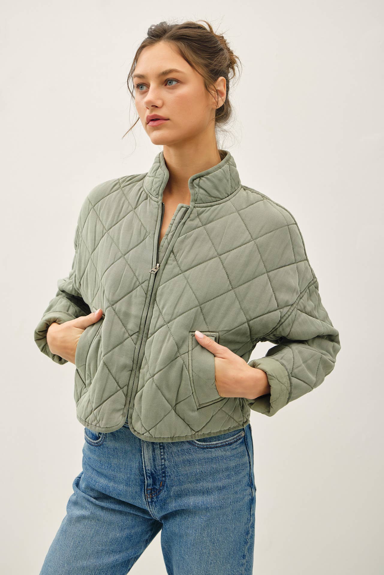 Lori Washed Quilt Cropped Jacket