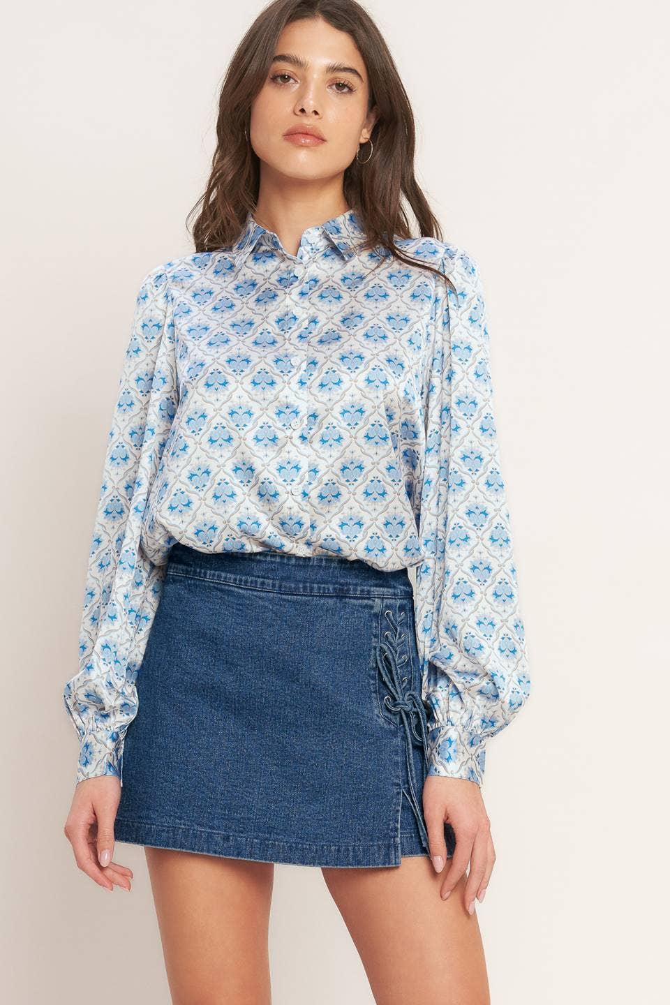 Washed Denim Skort
