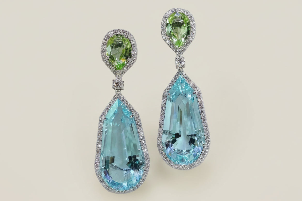 Aqua Riviera Drop Earrings