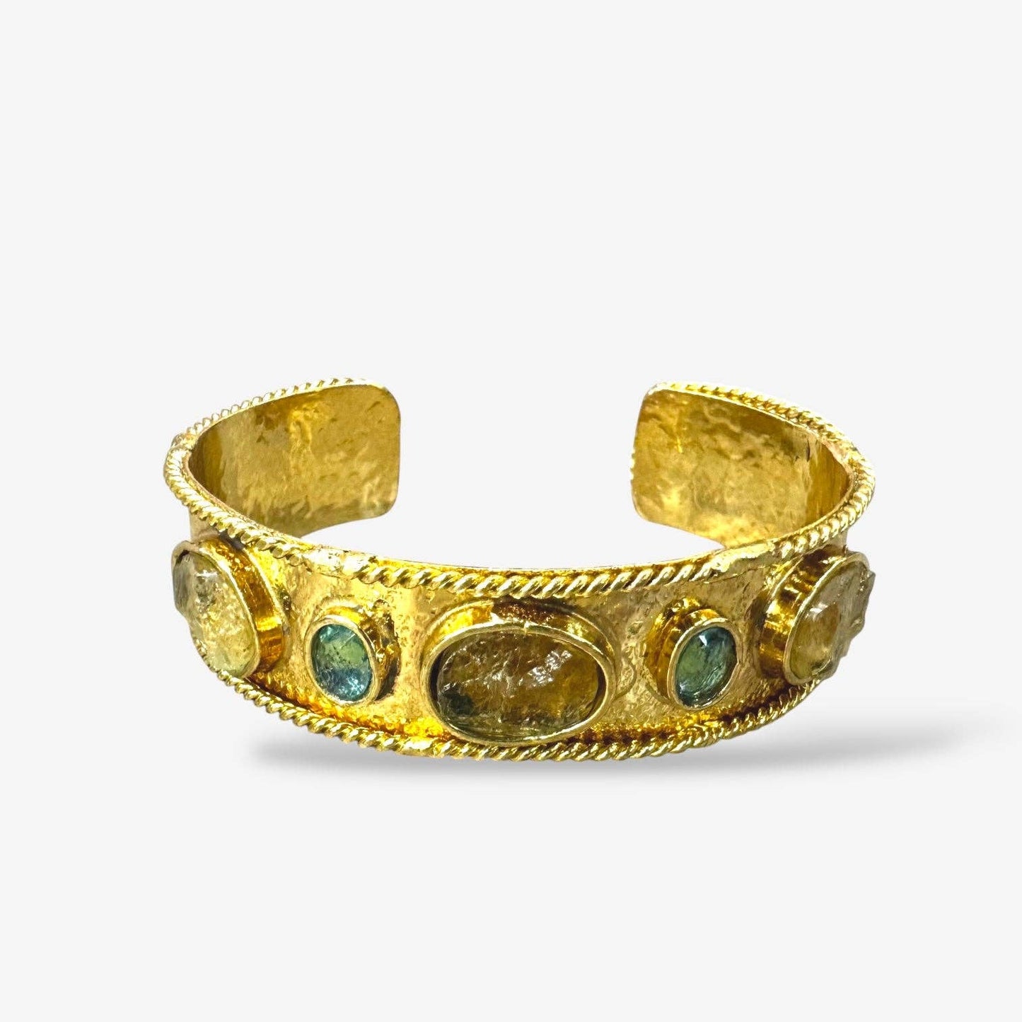 Smoky Stone Hammered Cuff