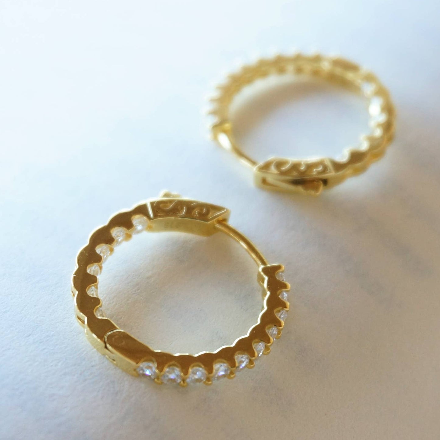 Larkspur Pavé Gold Earrings