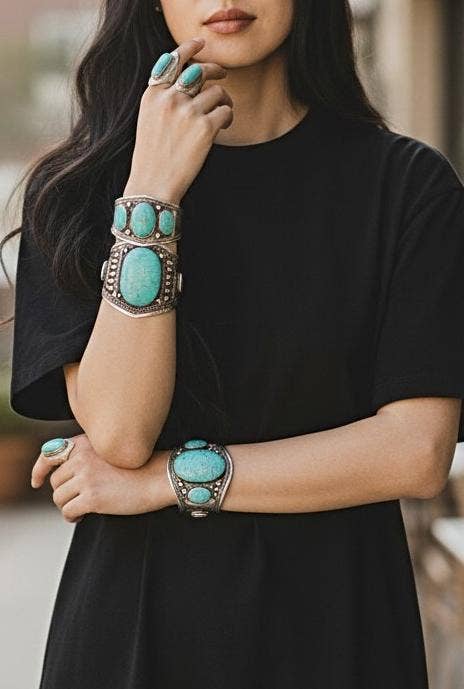 Turquoise Tribal Cuff