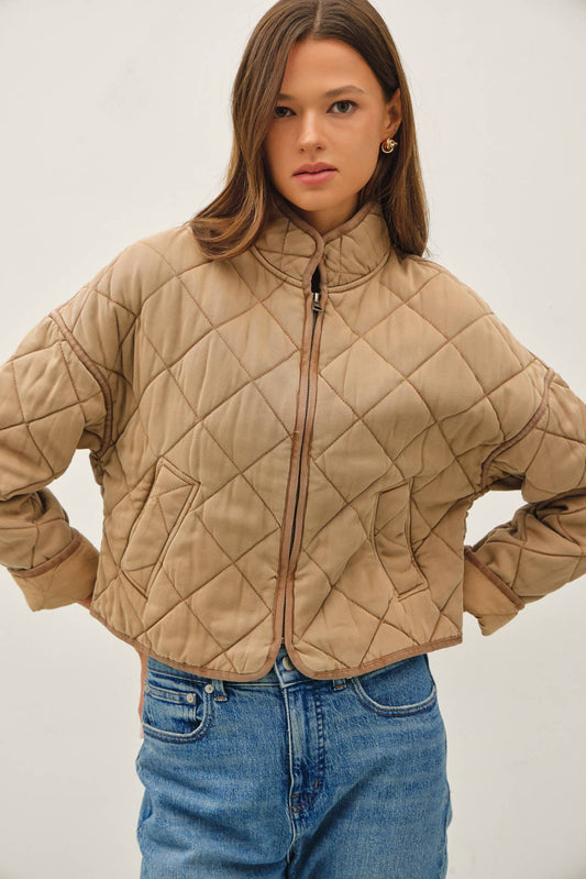 Lori Washed Quilt Cropped Jacket