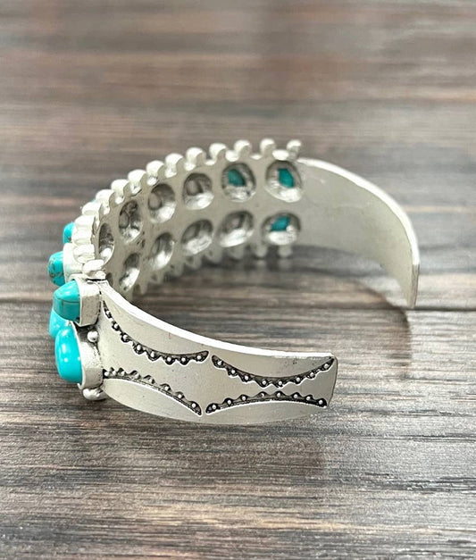 Sixteen Leaf Turquoise Cuff