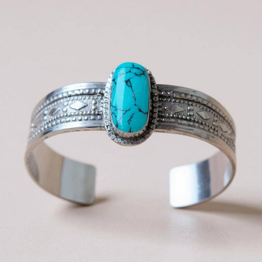 Handmade Turquoise Silver Cuff Bangle