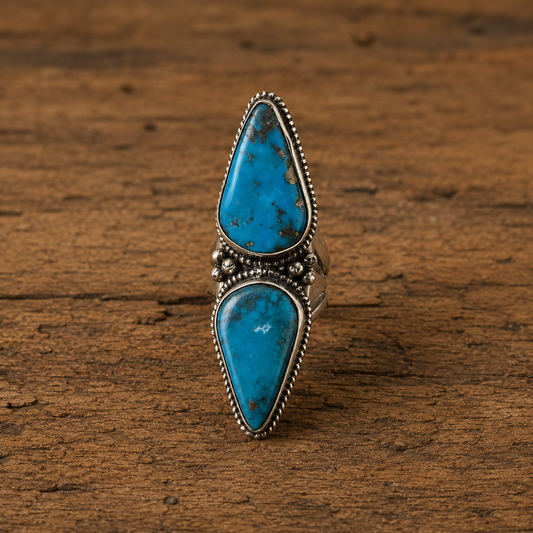 Genuine Turquoise Adjustable Ring