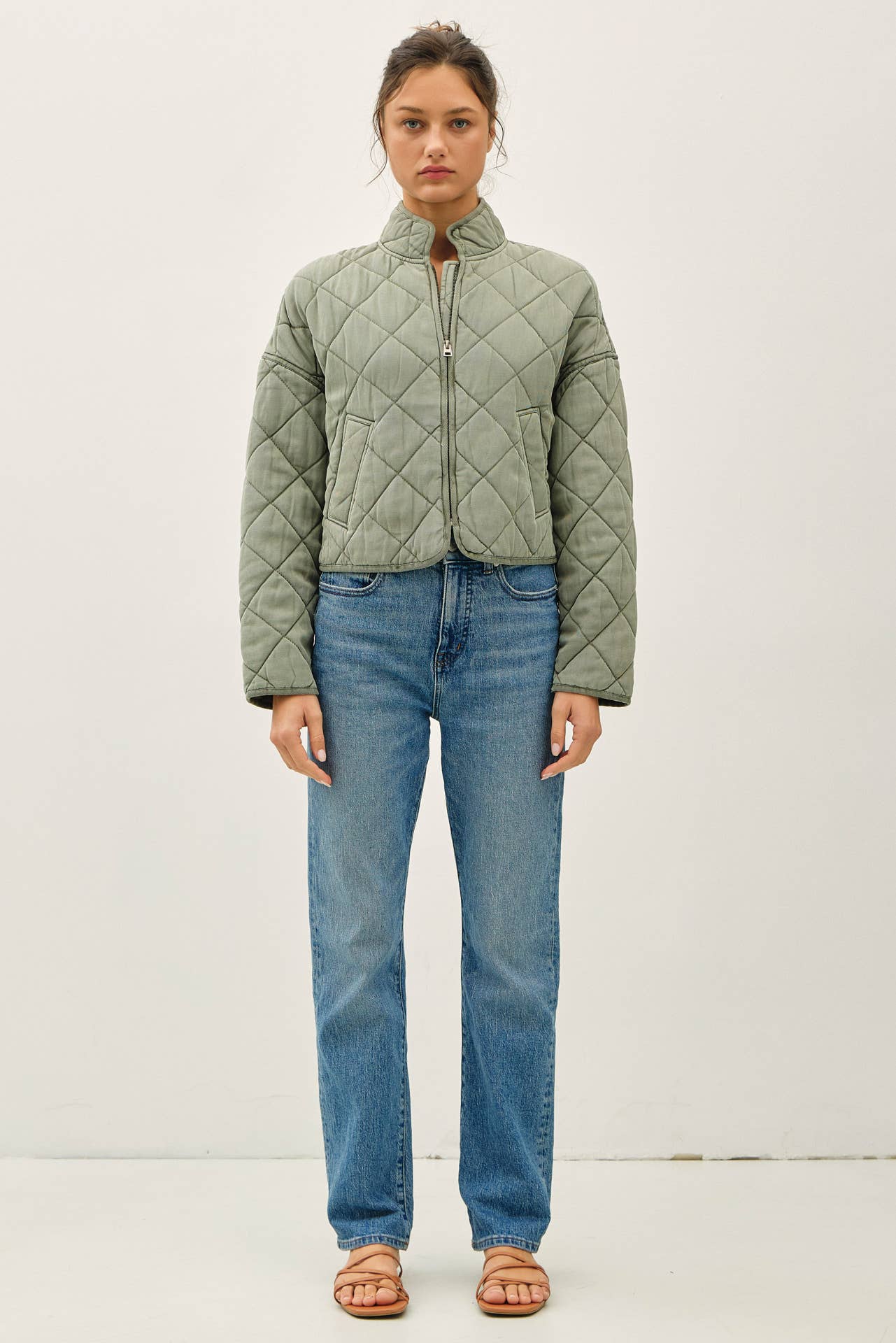 Lori Washed Quilt Cropped Jacket