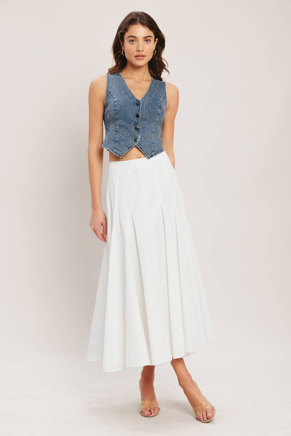 Studded Denim Vest