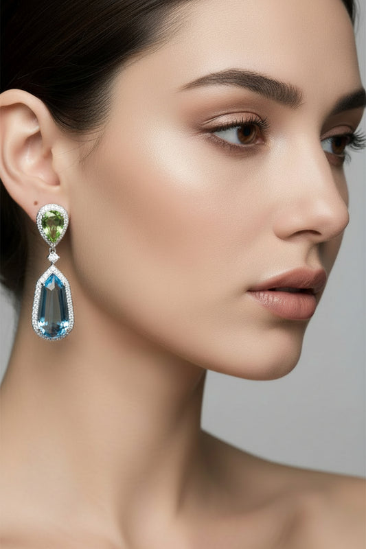 Aqua Riviera Drop Earrings