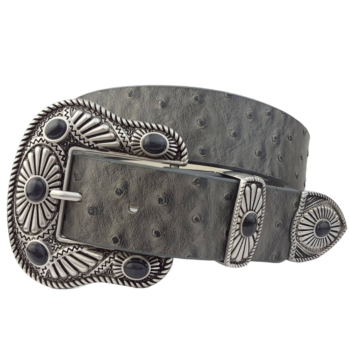 Navajo Buckle with Ostrich Belt