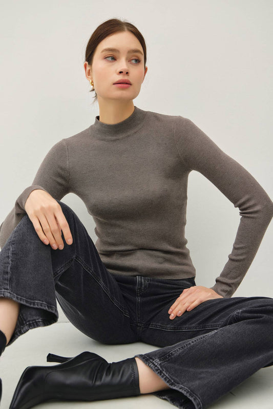 Jenny Ribbed Mockneck Sweater