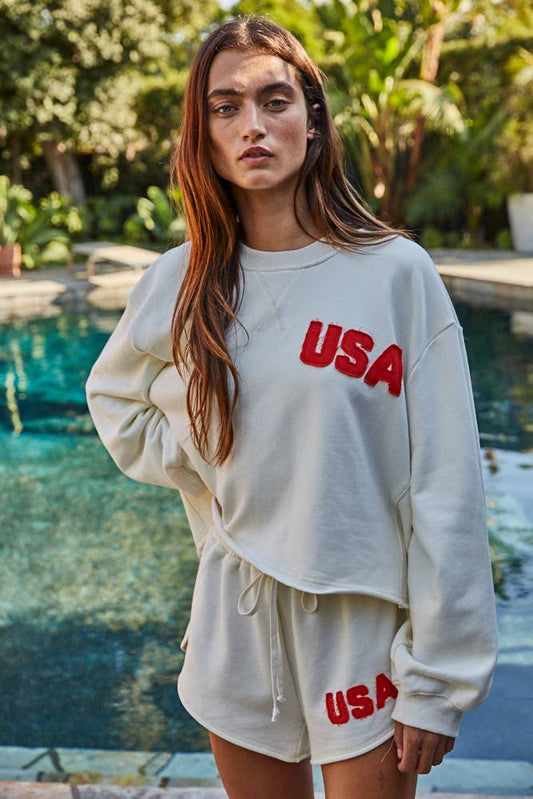 Crew Pullover - USA Patch