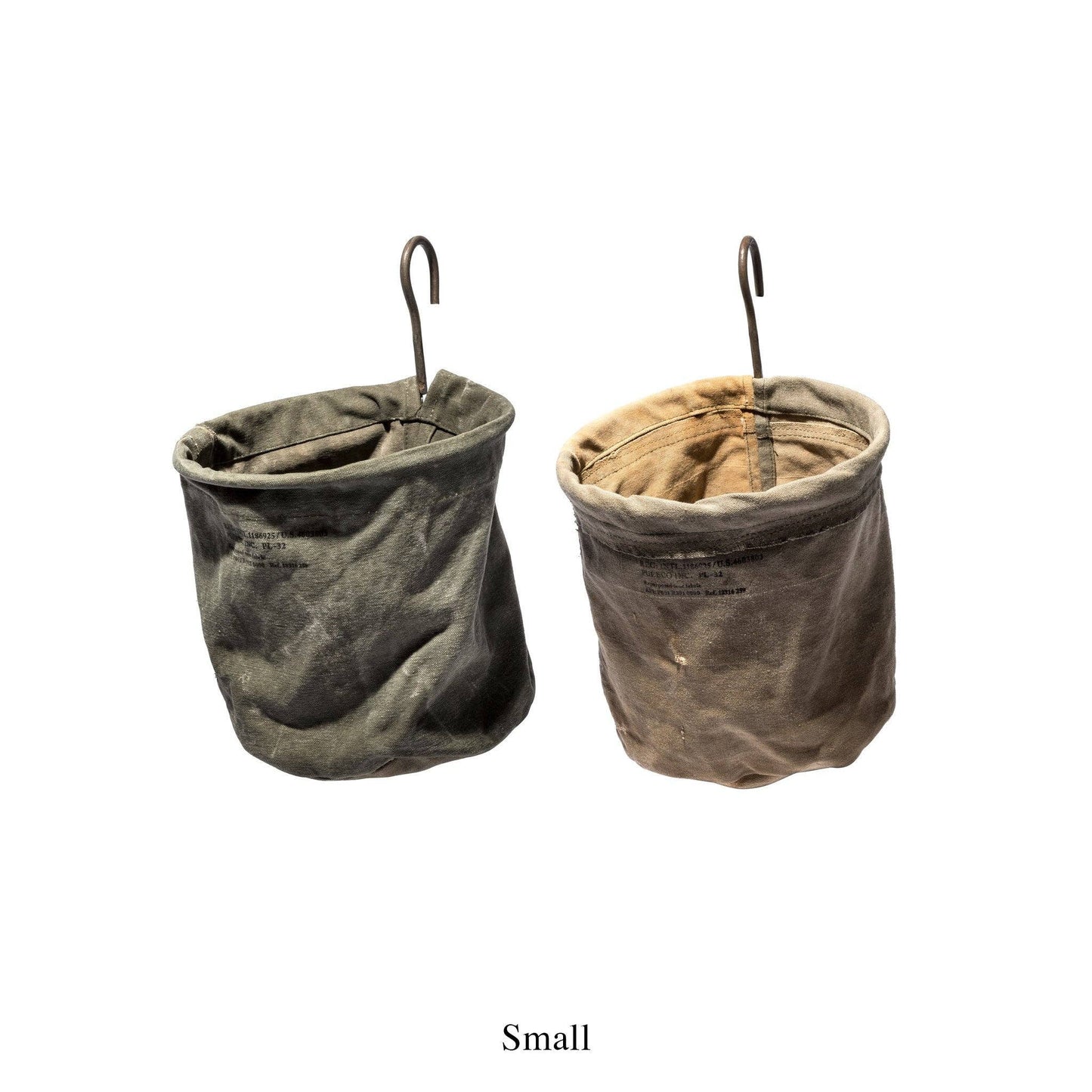 Vintage Tent Fabric Hook Basket