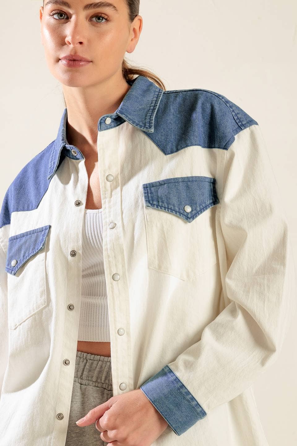 Zion Denim Two-Tone Shirt