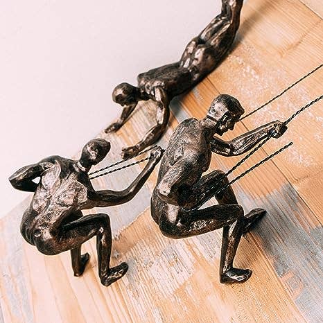 Climbing Men Wall Sculpture Art | Set of 3