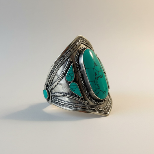 Silver and Turquoise Stacking Bracelet