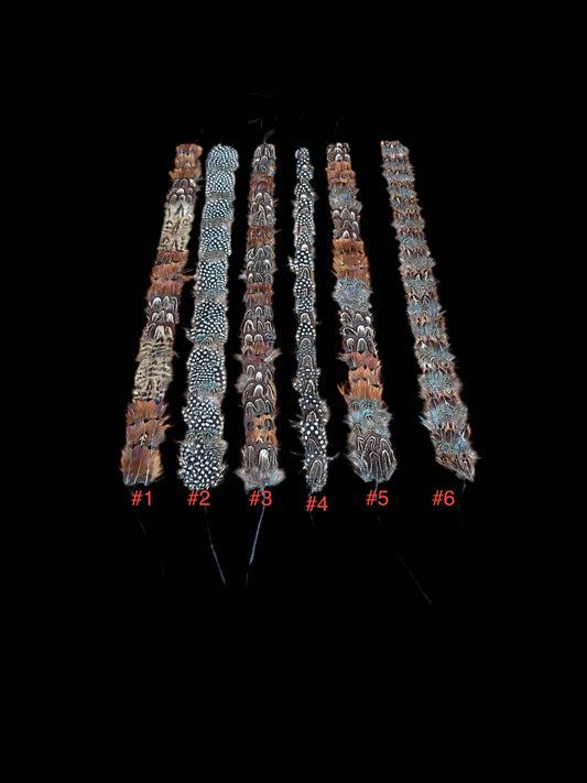 Feather hat band with strap