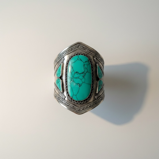 Silver and Turquoise Stacking Bracelet