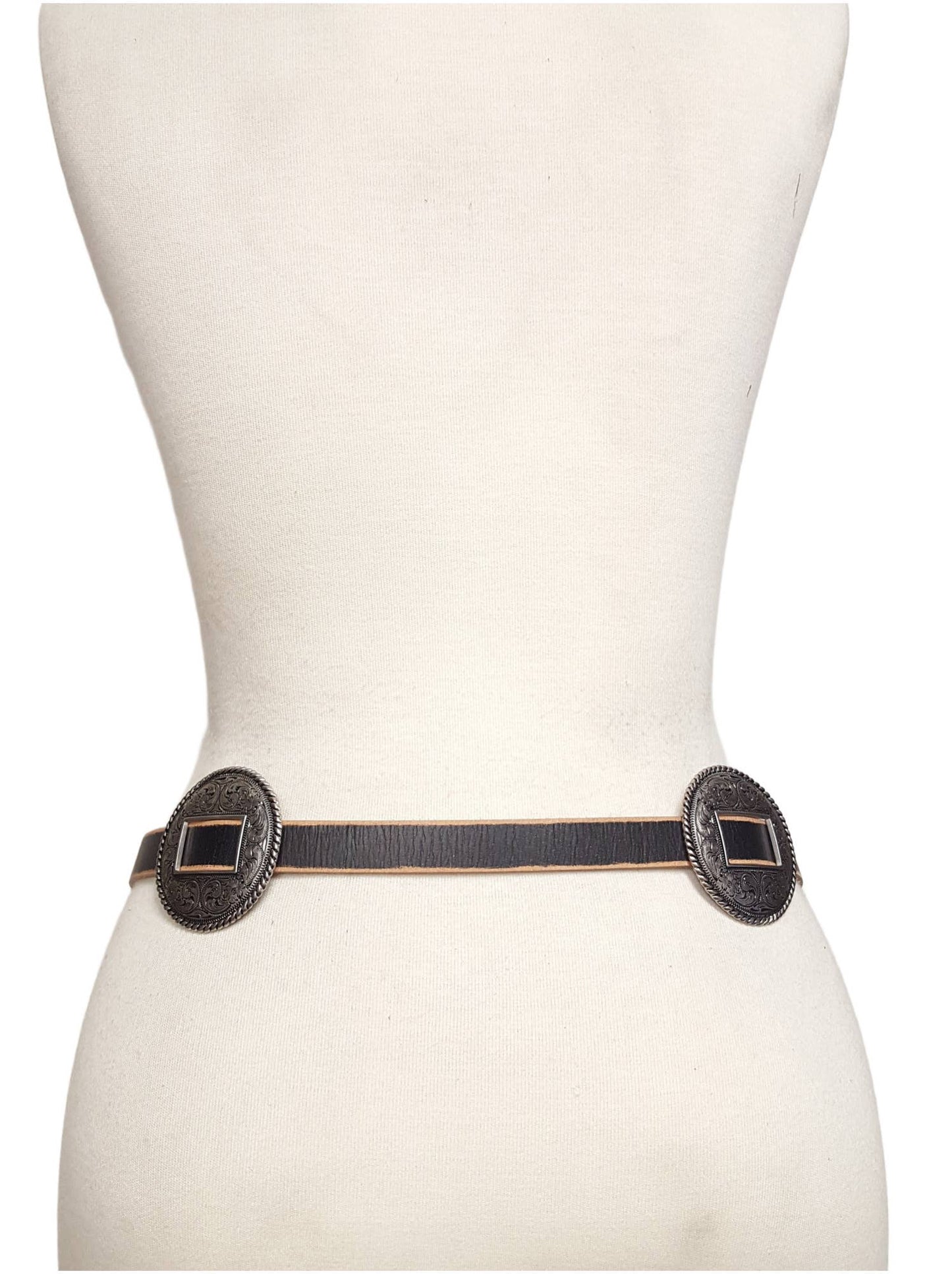 Round Concho Belt - Genuine Leather
