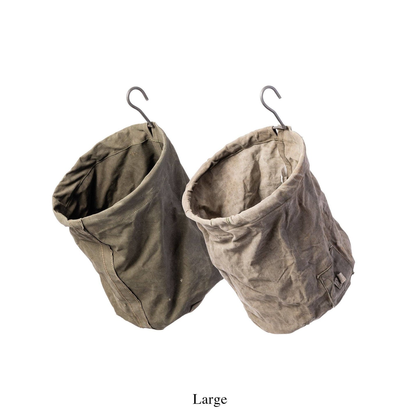 Vintage Tent Fabric Hook Basket