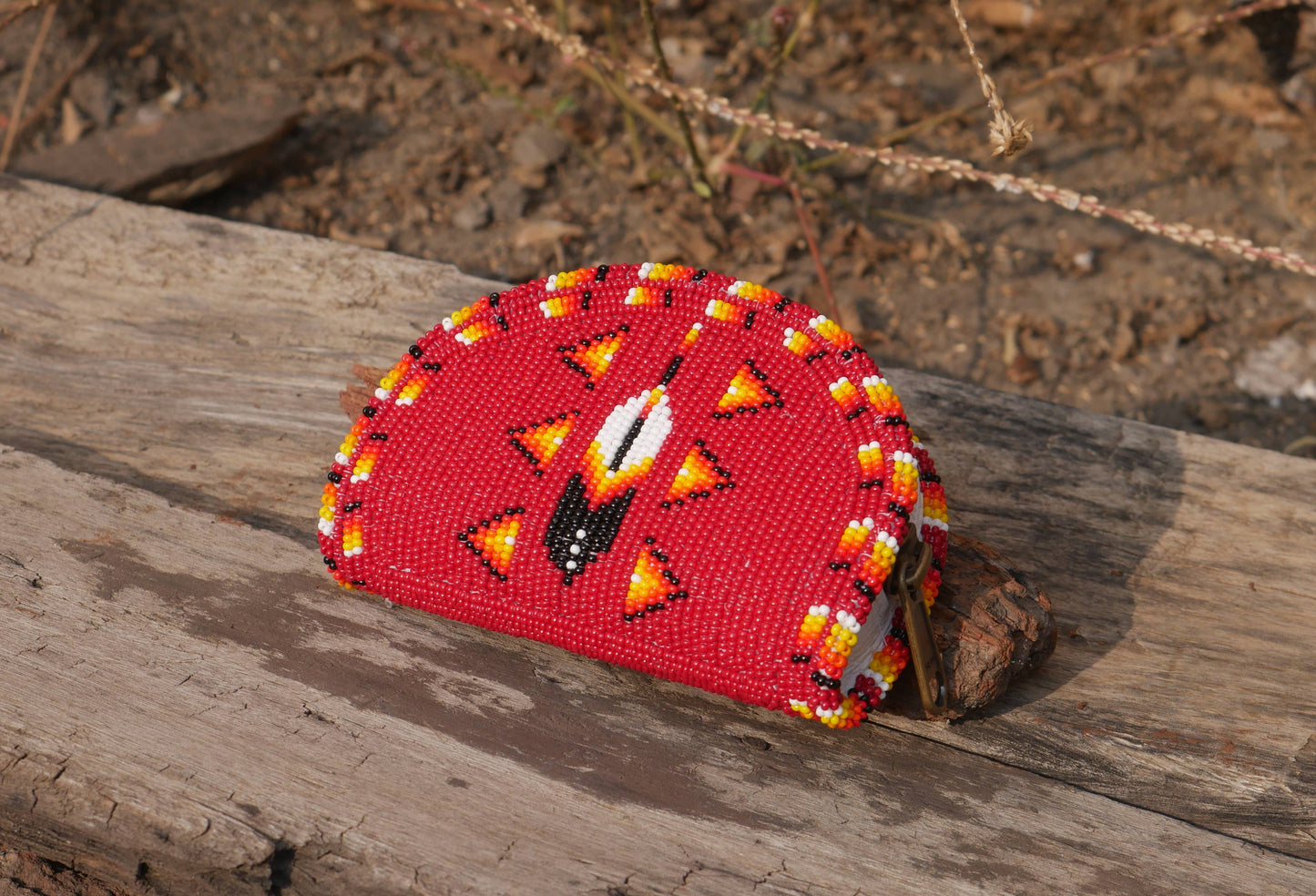 Ember Sunburst Beaded Coin Purse