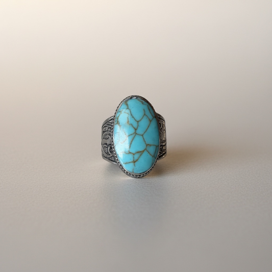 Handcrafted Turquoise and Silver ring